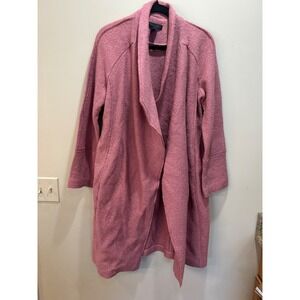 Tahari Womens‎ Pink Wool Blend Open Front Draped Shawl Collar Coat Size M
